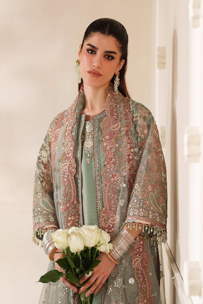 Baroque Net Embroidered - Dusty Sage Green 3-Pc | Replica
