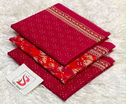 Shocking Pink - Bin Saeed 3pc Unstitched Lawn Suit
