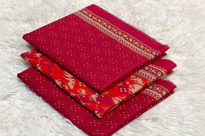 Shocking Pink - Bin Saeed 3pc Unstitched Lawn Suit