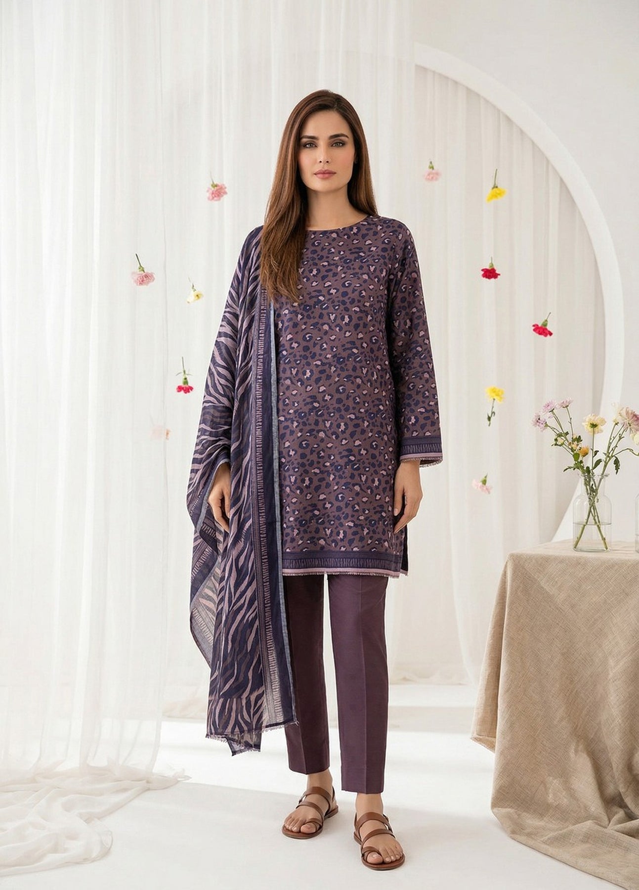 Salina Separates Lawn Collection | Brown
