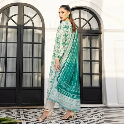 Ash White-Green | Salina 3pc Unstitched Lawn Collection