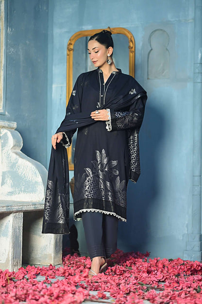 Dark Blue | Regalia 3pc Unstitched Jacquard Viscose