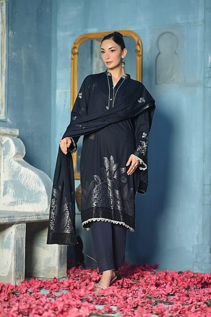 Dark Blue | Regalia 3pc Unstitched Jacquard Viscose