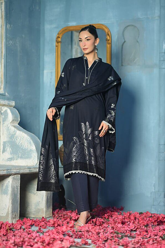 Dark Blue | Regalia 3pc Unstitched Jacquard Viscose