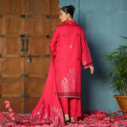 Shocking Pink | Regalia 3pc Unstitched Jacquard Viscose