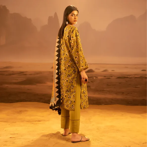 Salina 3pc Unstitched Mid Summer Cotton | Mehndi
