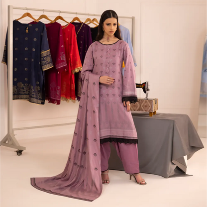 Lavender | Regalia 3pc Unstitched Jacquard Viscose