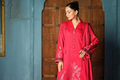 Shocking Pink | Regalia 3pc Unstitched Jacquard Viscose