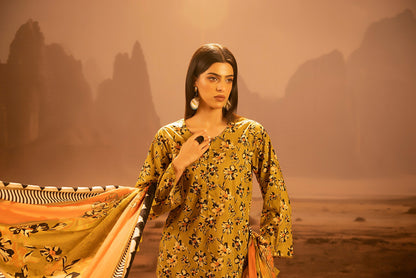 Salina 3pc Unstitched Mid Summer Cotton | Mehndi