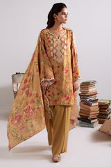 Cross Stitch 3 Piece - Printed Unstitched Lawn