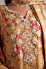 Cross Stitch 3 Piece - Printed Unstitched Lawn