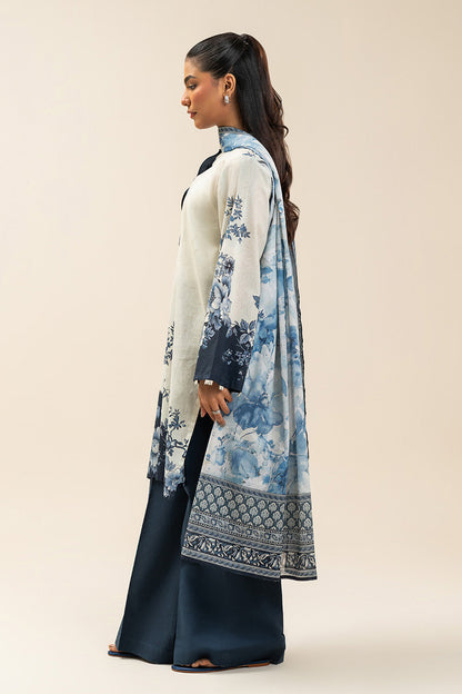 Beechtree Lawn 3pc Unstitched - Navy & Ivory