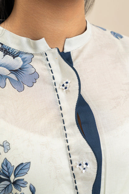 Beechtree Lawn 3pc Unstitched - Navy & Ivory