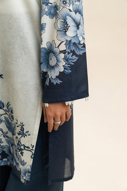 Beechtree Lawn 3pc Unstitched - Navy & Ivory