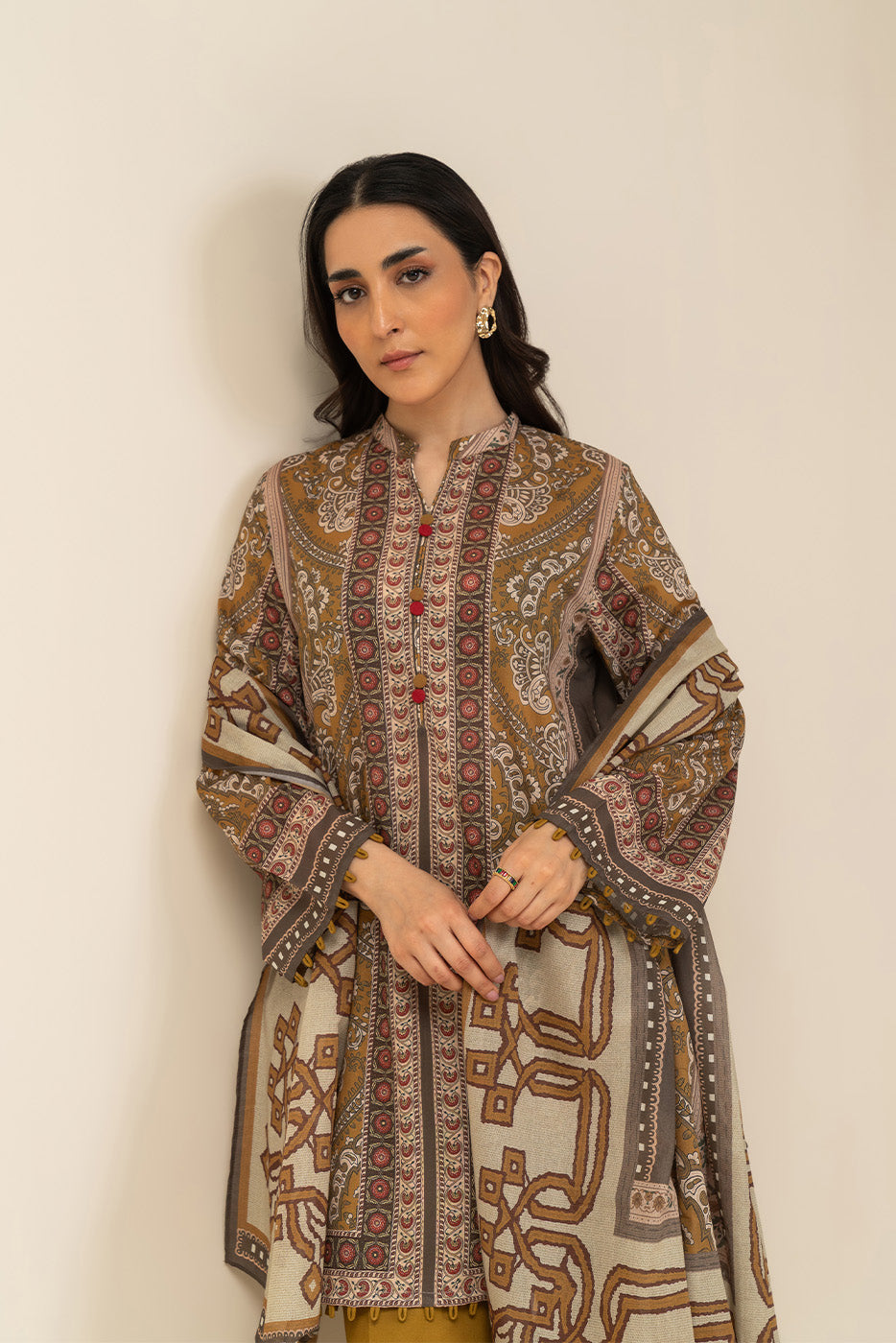 Beechtree Lawn 3pc Unstitched - Mustard