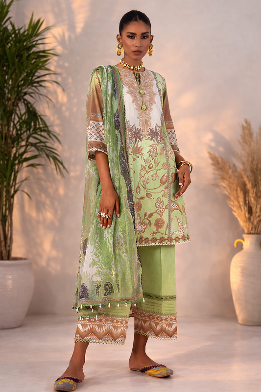 Light Green | Sana Safinaz 3pc Unstitched Lawn Suit