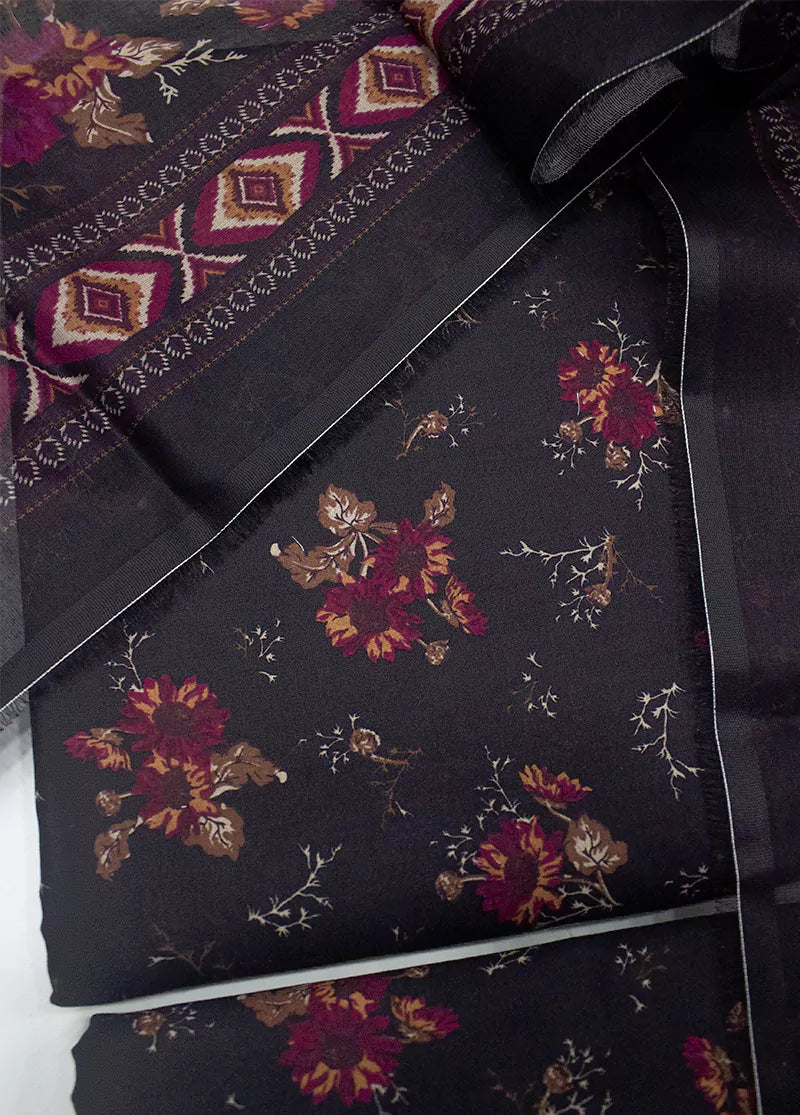 Dark Brown - Bin Saeed 3pc Unstitched Lawn Suit
