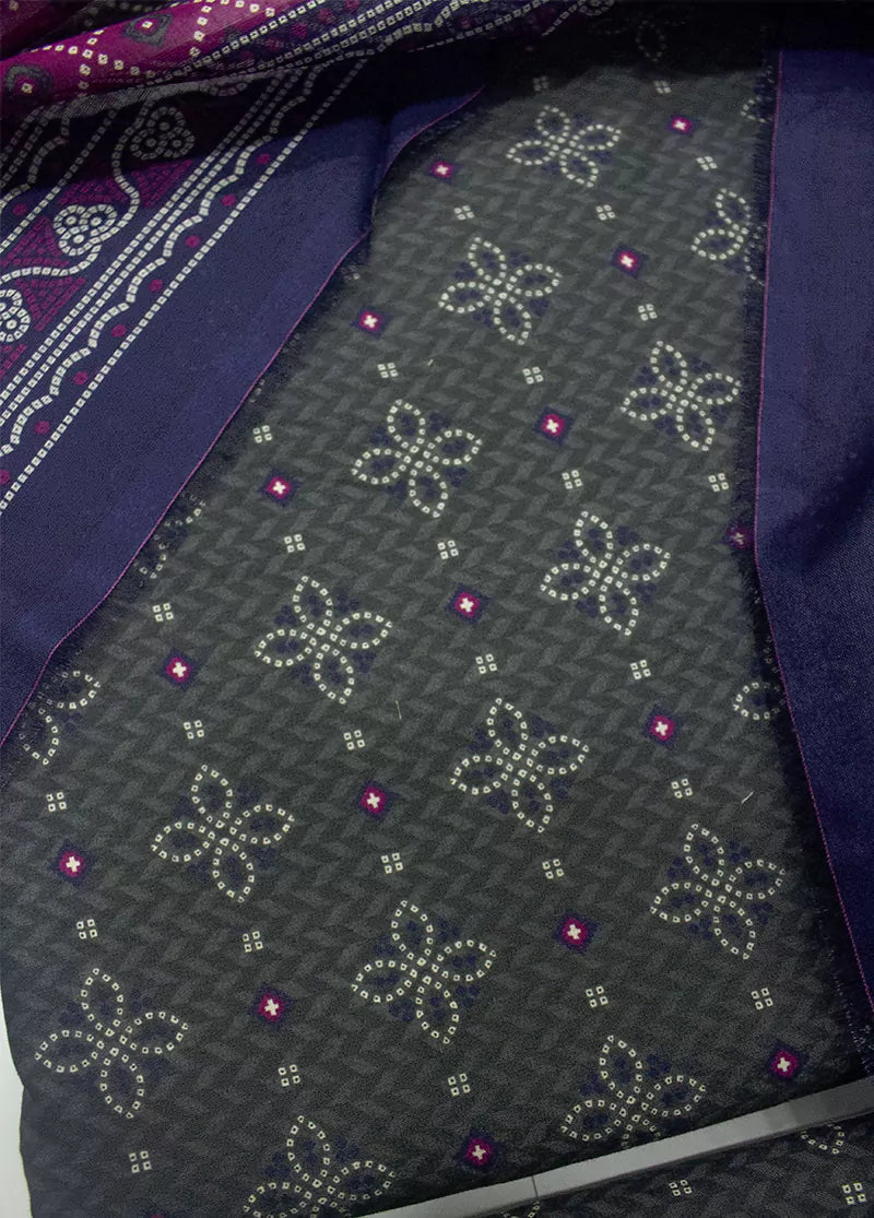 Grey - Bin Saeed 3pc Unstitched Lawn Suit