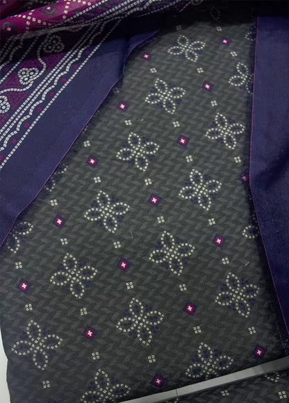 Grey - Bin Saeed 3pc Unstitched Lawn Suit