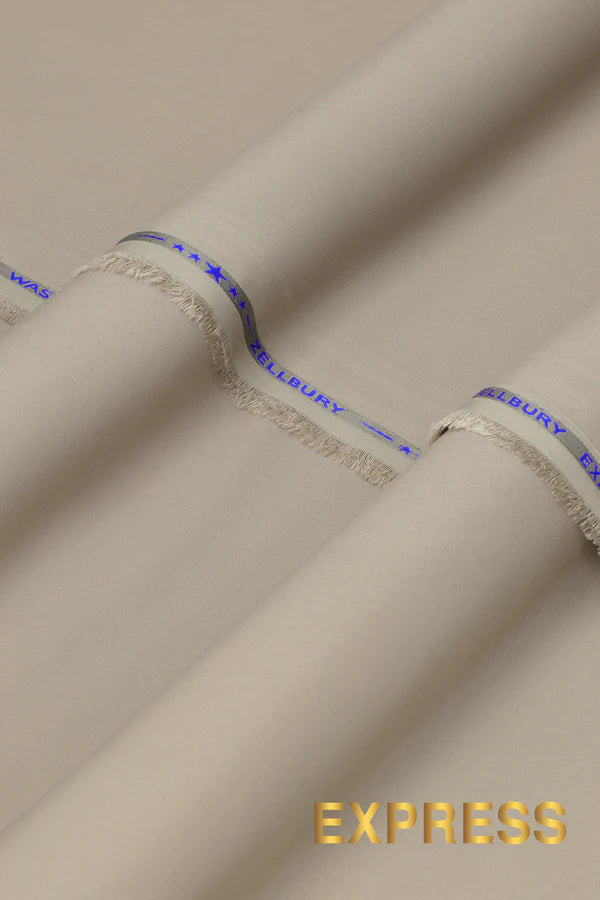 Close-up texture and weave of Ash Grey Zellbury Mens Wash and Wear 100% premium fine quality fabric.