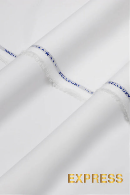 Close-up texture and weave of Off White Zellbury Mens Wash and Wear 100% premium fine quality fabric.