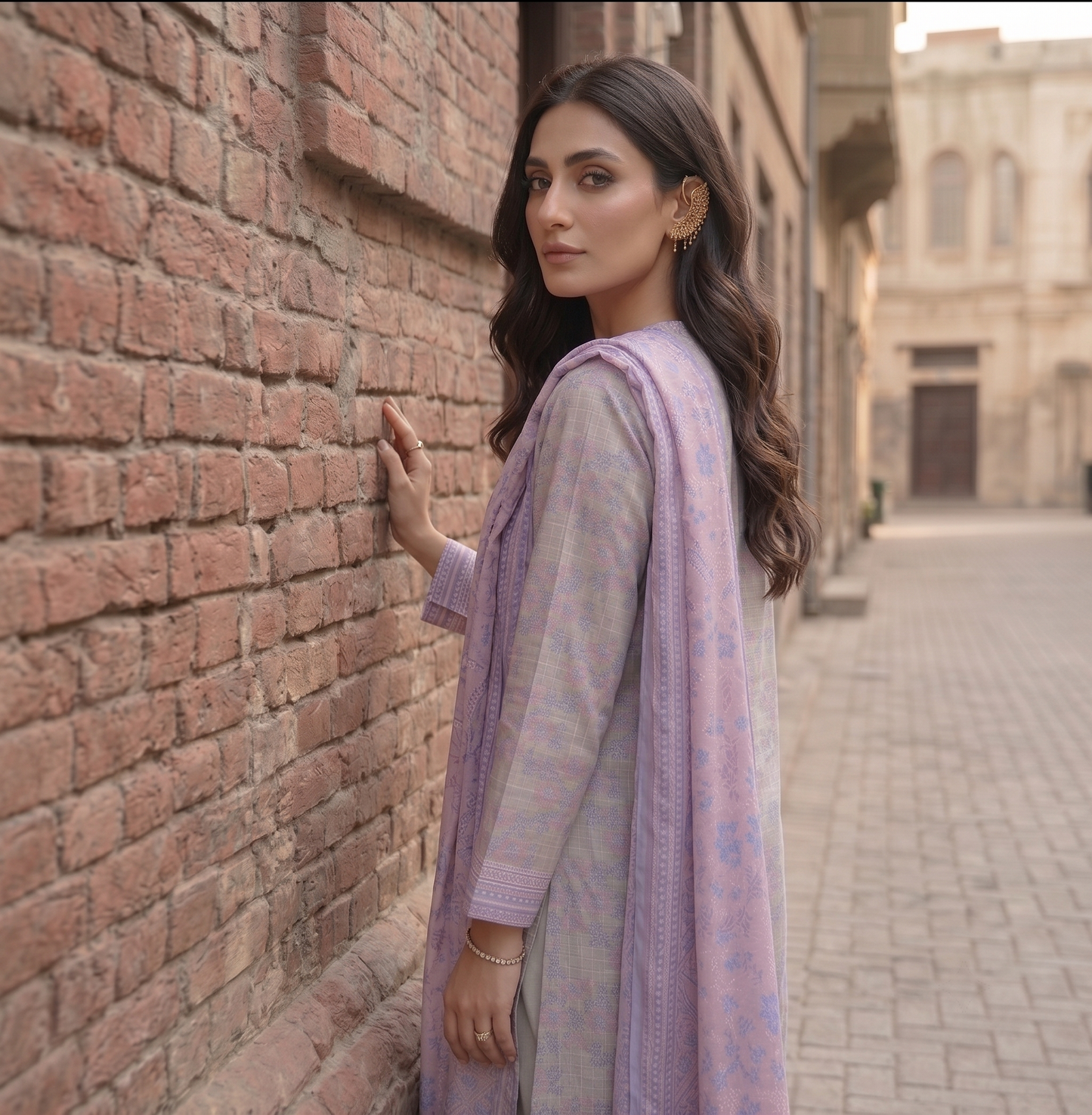 Ice Blue | Khaadi 3pc Unstitched Lawn Suit