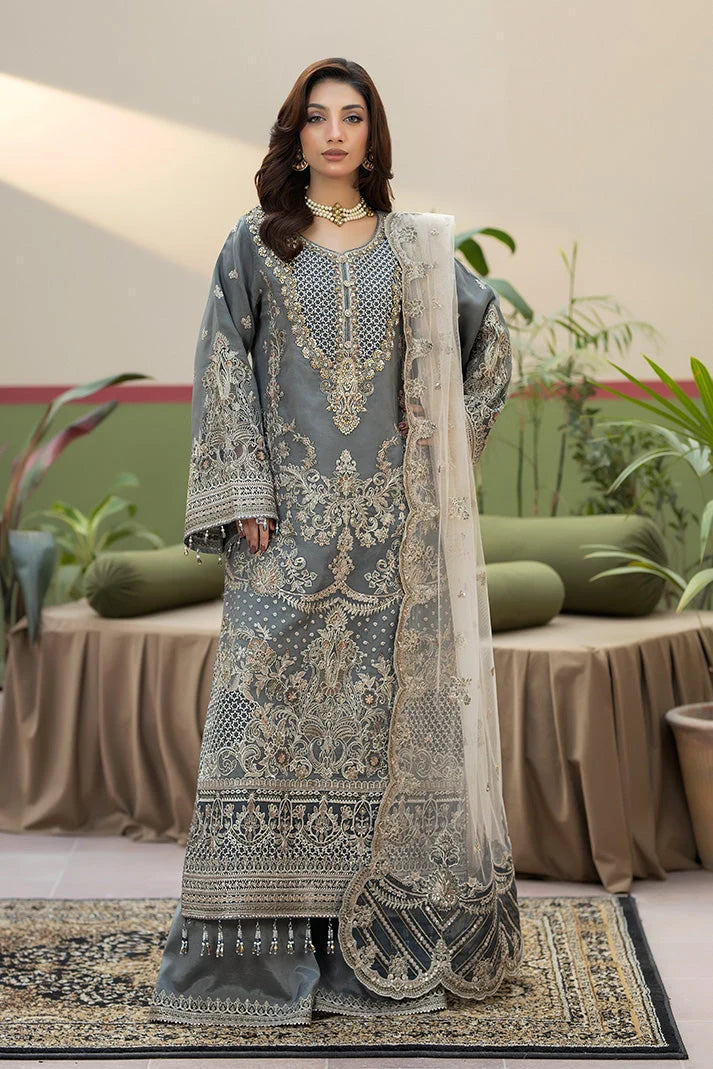 shot of the Imrozia Sukoon Organza Grey replica