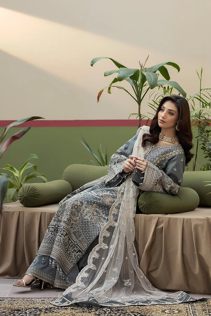 shot of the Imrozia Sukoon Organza Grey replica