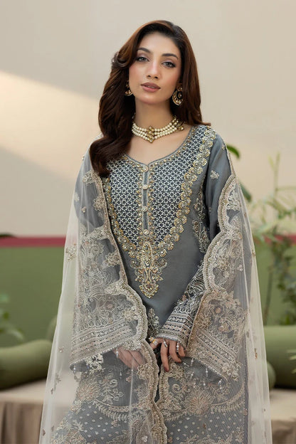 shot of the Imrozia Sukoon Organza Grey replica
