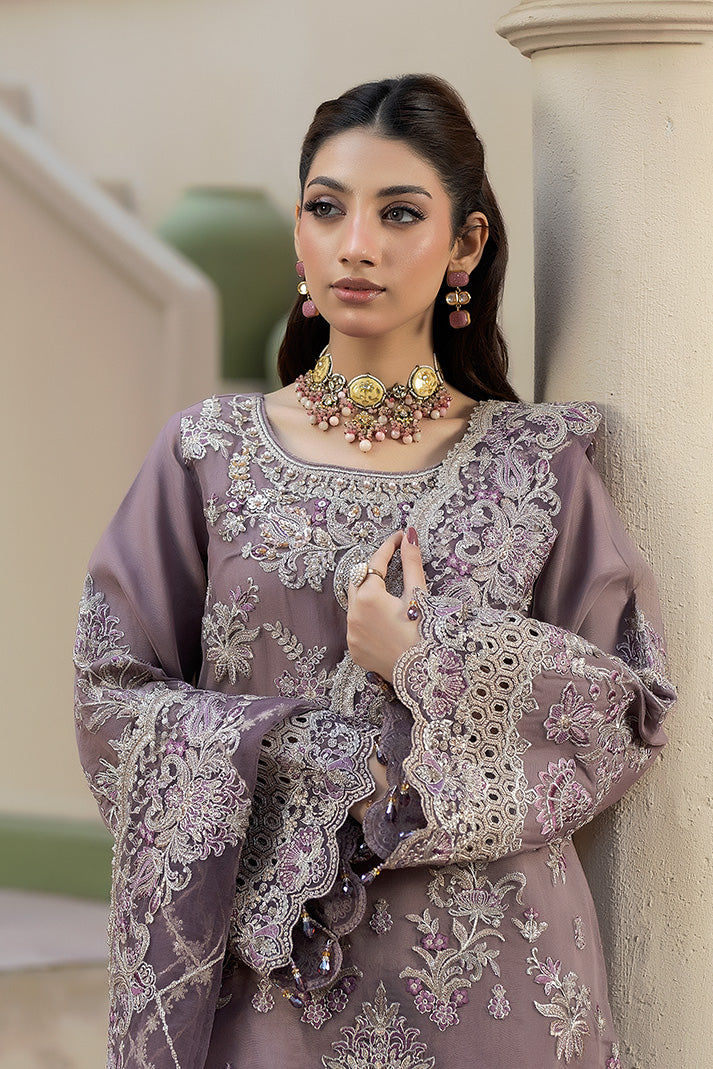shot of the Imrozia Zehraab Organza Mauve replica