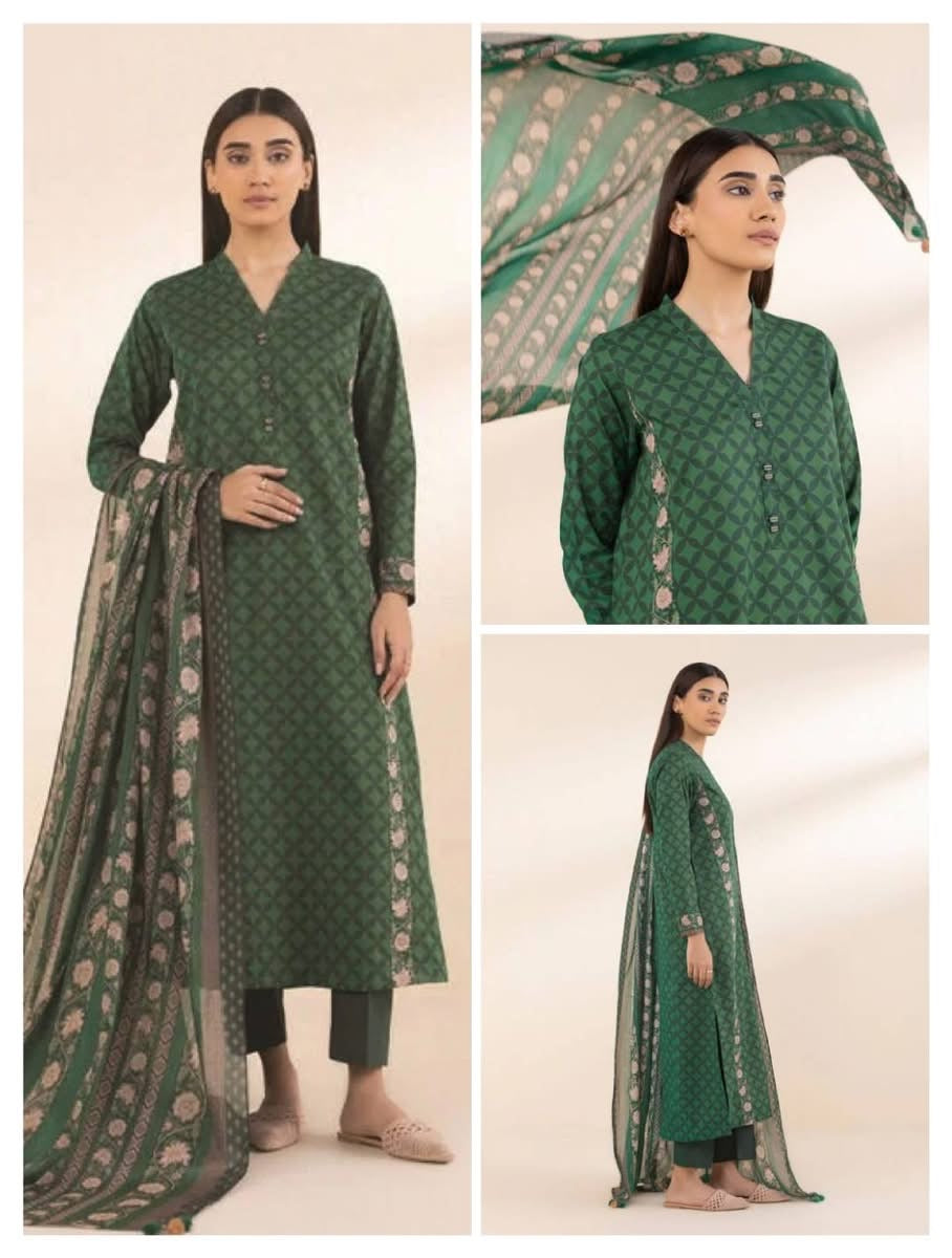 Green | Sapphire 3Pc Unstitched Lawn Suit