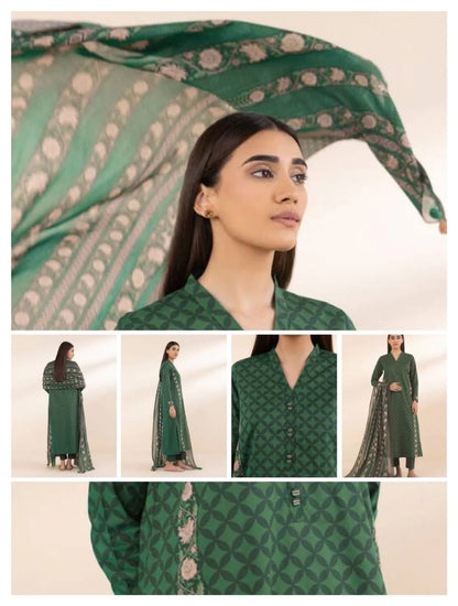 Green | Sapphire 3Pc Unstitched Lawn Suit