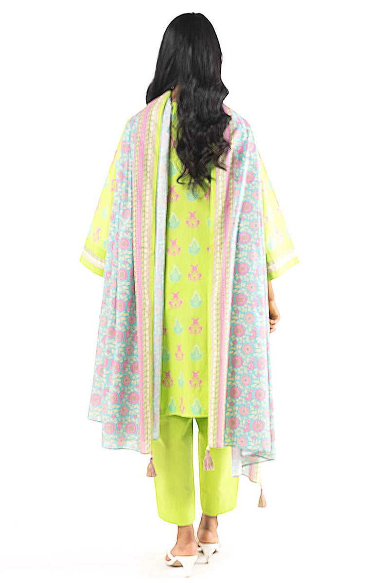Green | Alkaram 2pc Unstitched Lawn Suit