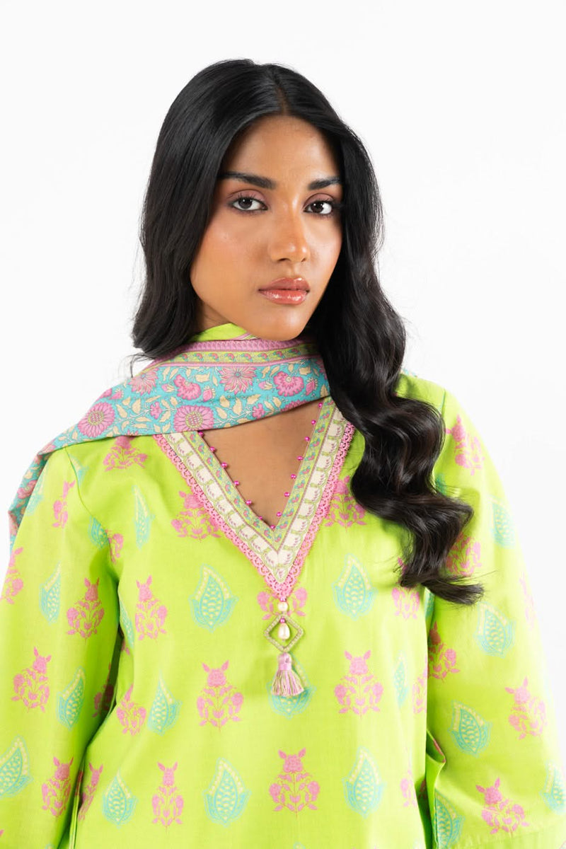 Green | Alkaram 2pc Unstitched Lawn Suit