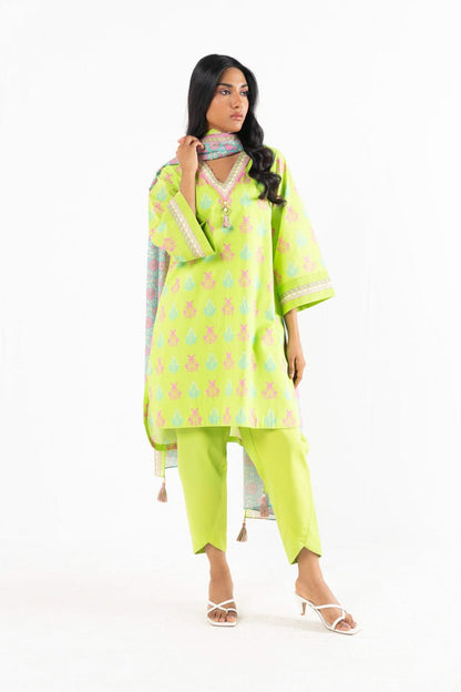 Green | Alkaram 2pc Unstitched Lawn Suit