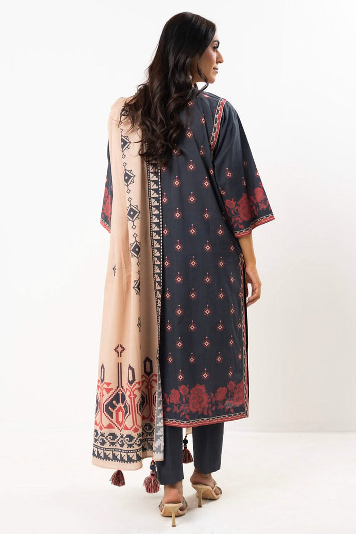 Black | Alkaram 2pc Unstitched Lawn Suit
