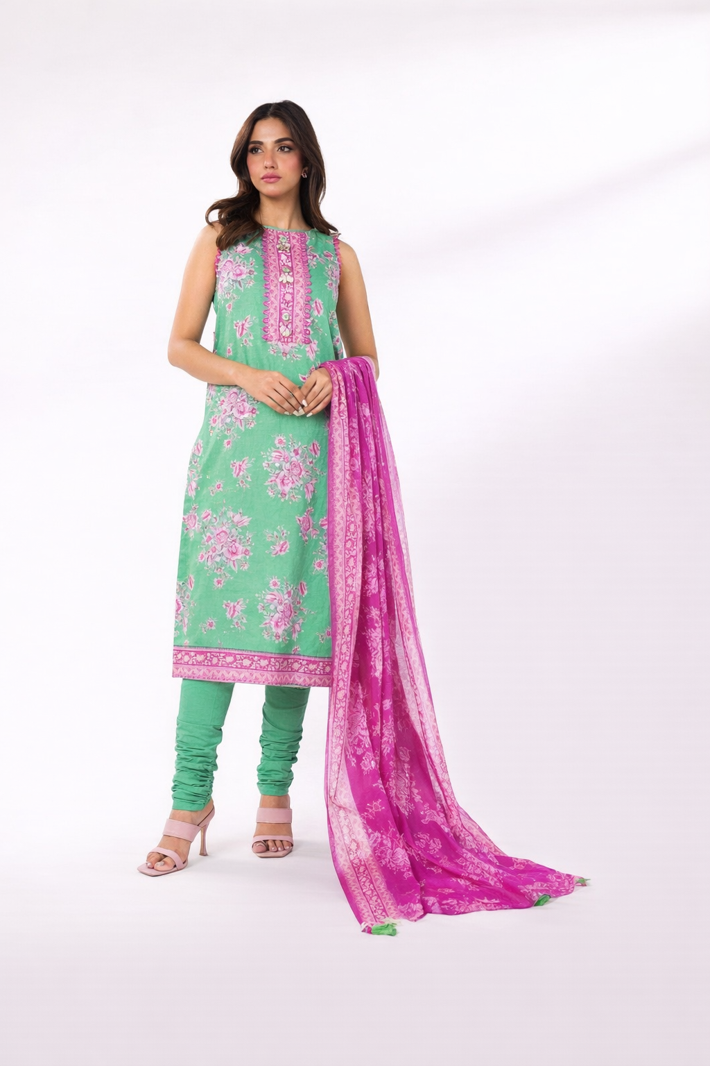 Green | Alkaram 2pc Unstitched Lawn Suit
