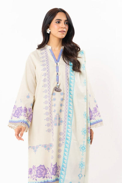 Beige | Alkaram 2pc Unstitched Lawn Suit