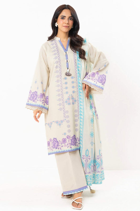 Beige | Alkaram 2pc Unstitched Lawn Suit
