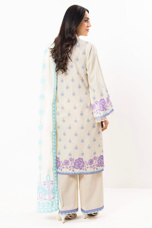 Beige | Alkaram 2pc Unstitched Lawn Suit