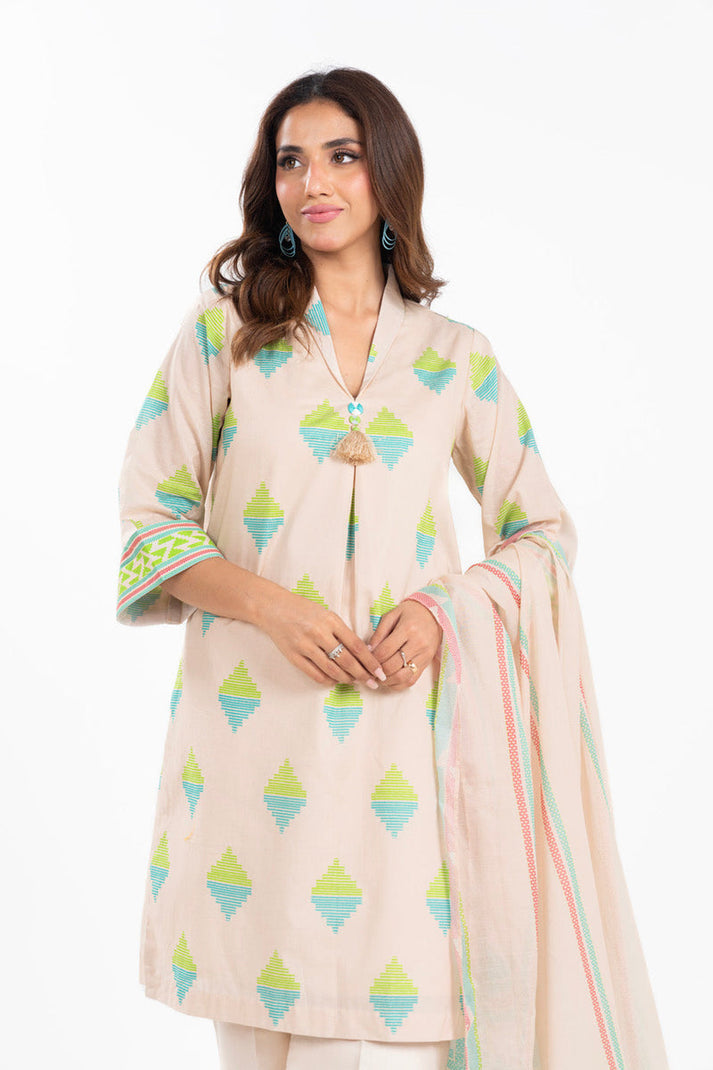 Off White | Alkaram 2pc Unstitched Lawn Suit