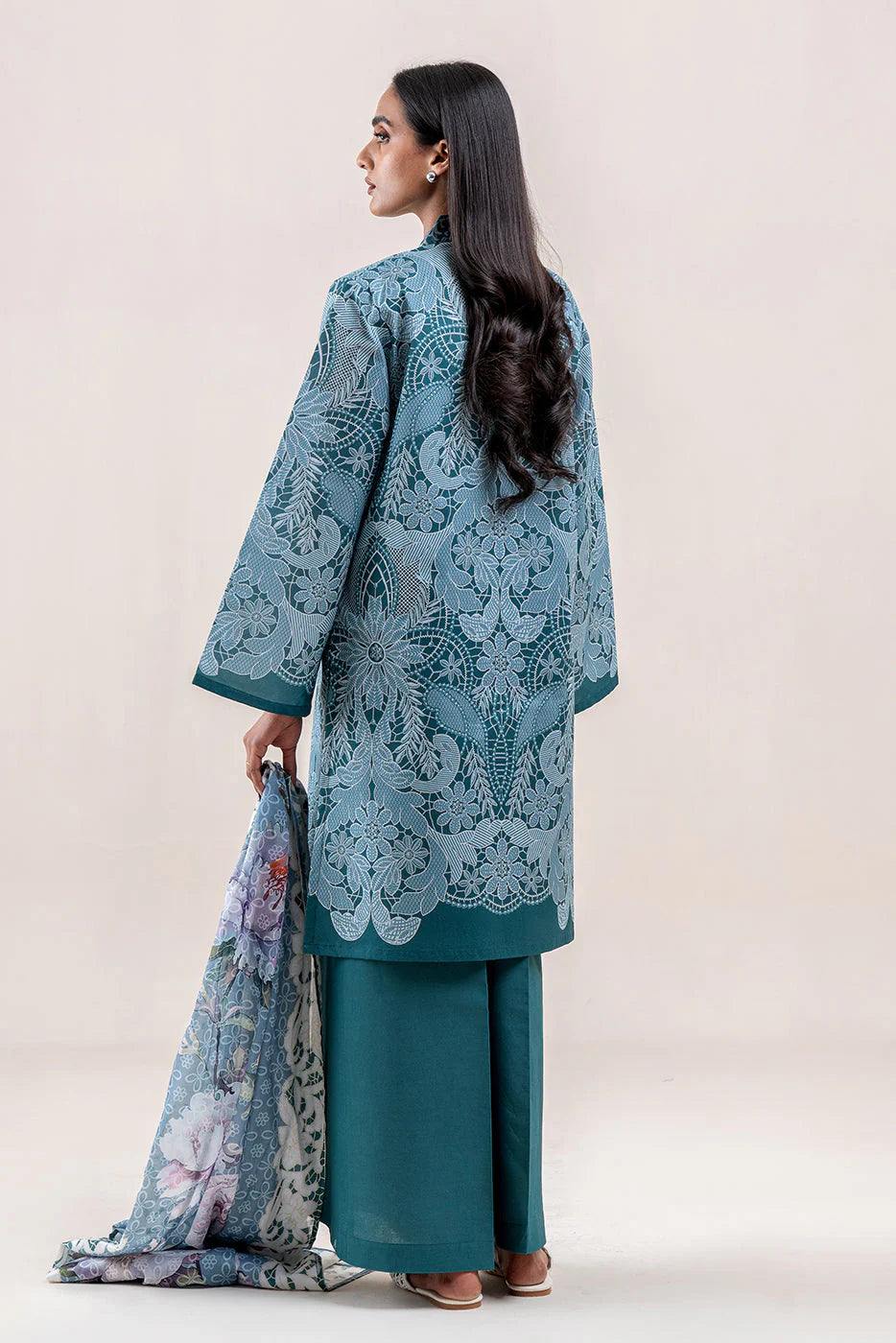 BeechTree 3 PIECE PRINTED LAWN SUIT-TRAPICHE EMERALD (UNSTITCHED)