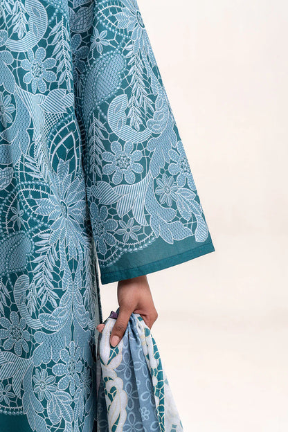 BeechTree 3 PIECE PRINTED LAWN SUIT-TRAPICHE EMERALD (UNSTITCHED)