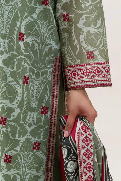 BeechTree 3 PIECE PRINTED LAWN SUIT-BAROQUE MEADOW (UNSTITCHED)