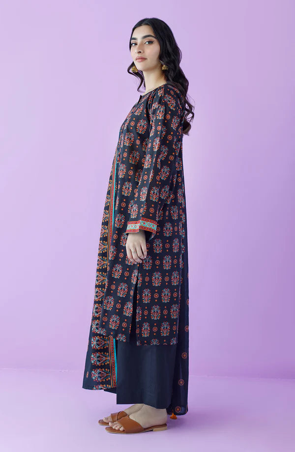 Orient 3 PIECE PRINTED LAWN SUIT- Dark-Blue (UNSTITCHED)