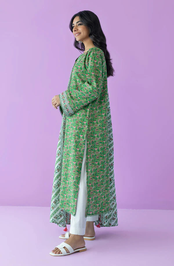 Orient 3 PIECE PRINTED LAWN SUIT- Green (UNSTITCHED)