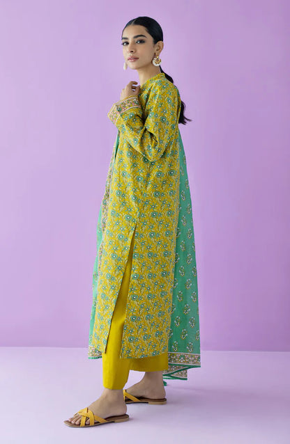 Orient 3 PIECE PRINTED LAWN SUIT- Mehndi (UNSTITCHED)