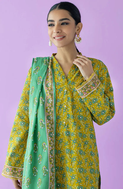 Orient 3 PIECE PRINTED LAWN SUIT- Mehndi (UNSTITCHED)
