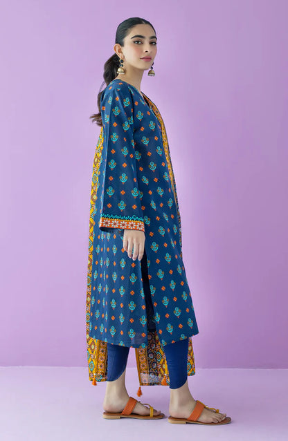 Orient 3 PIECE PRINTED LAWN SUIT- Blue (UNSTITCHED)