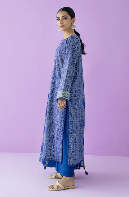 Orient 3 PIECE PRINTED LAWN SUIT- Blue (UNSTITCHED)